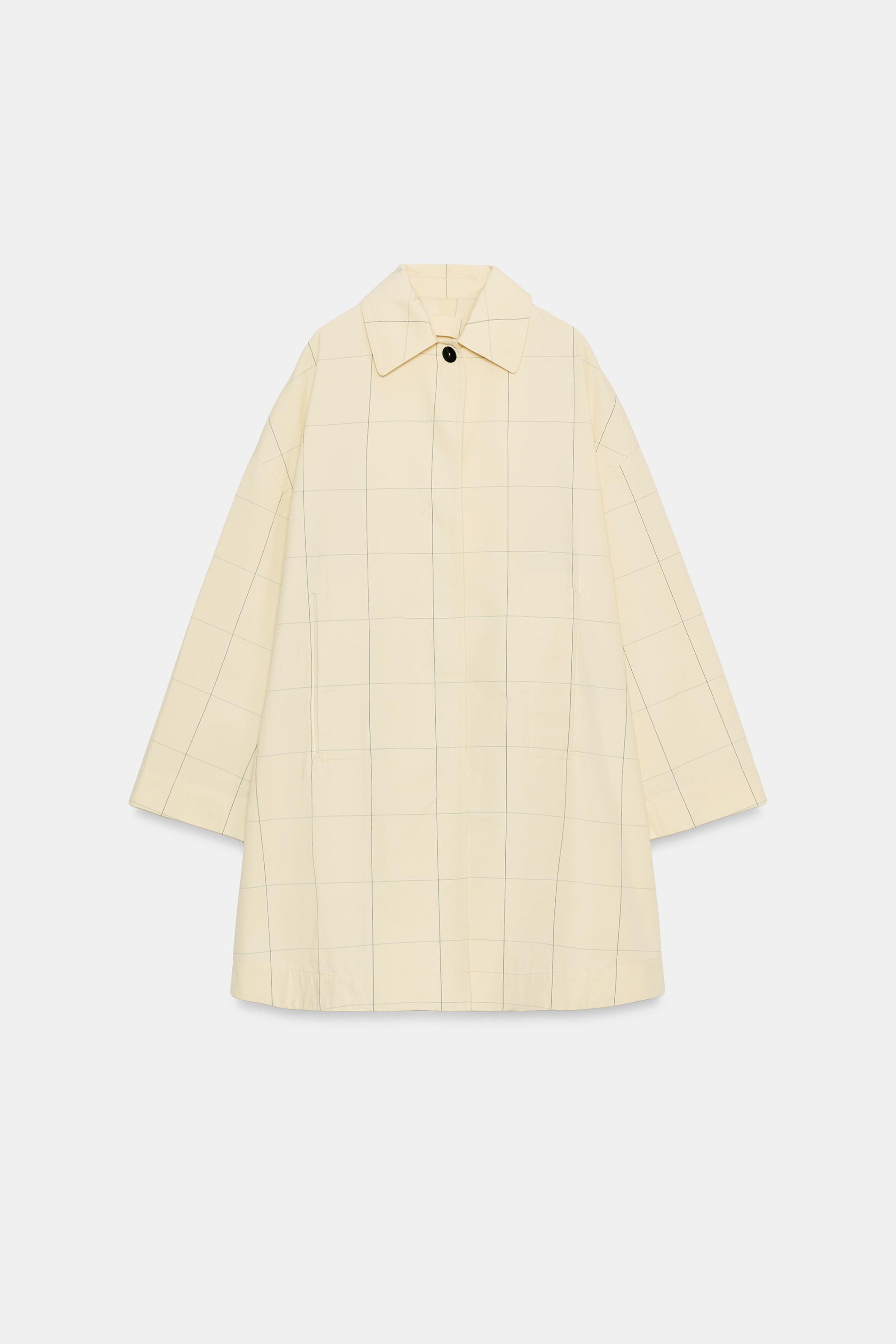 ZW COLLECTION PLAID TRENCH COAT