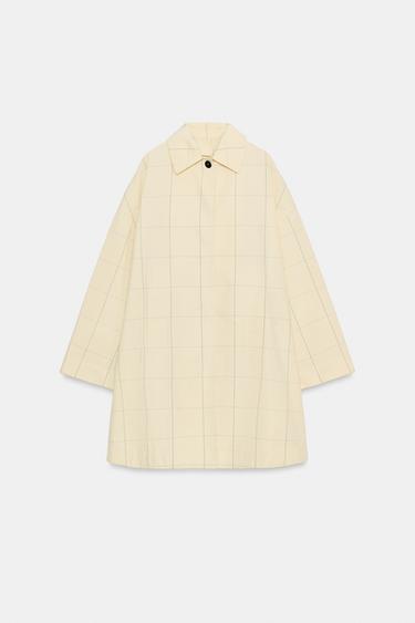ZW COLLECTION CHECK TRENCH COAT - Butter by Zara - Image 2