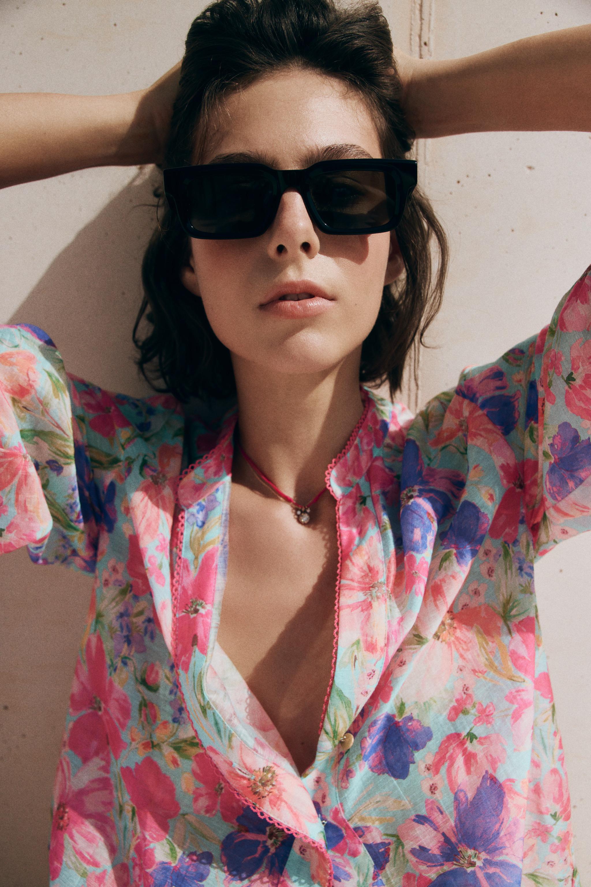 Zara Çiçek Desenli Gömlek görsel 4