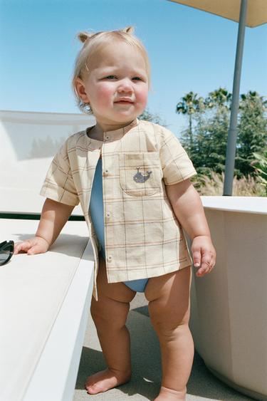 CHEMISE À CARREAUX BRODÉE - Bis de Zara - Image 4