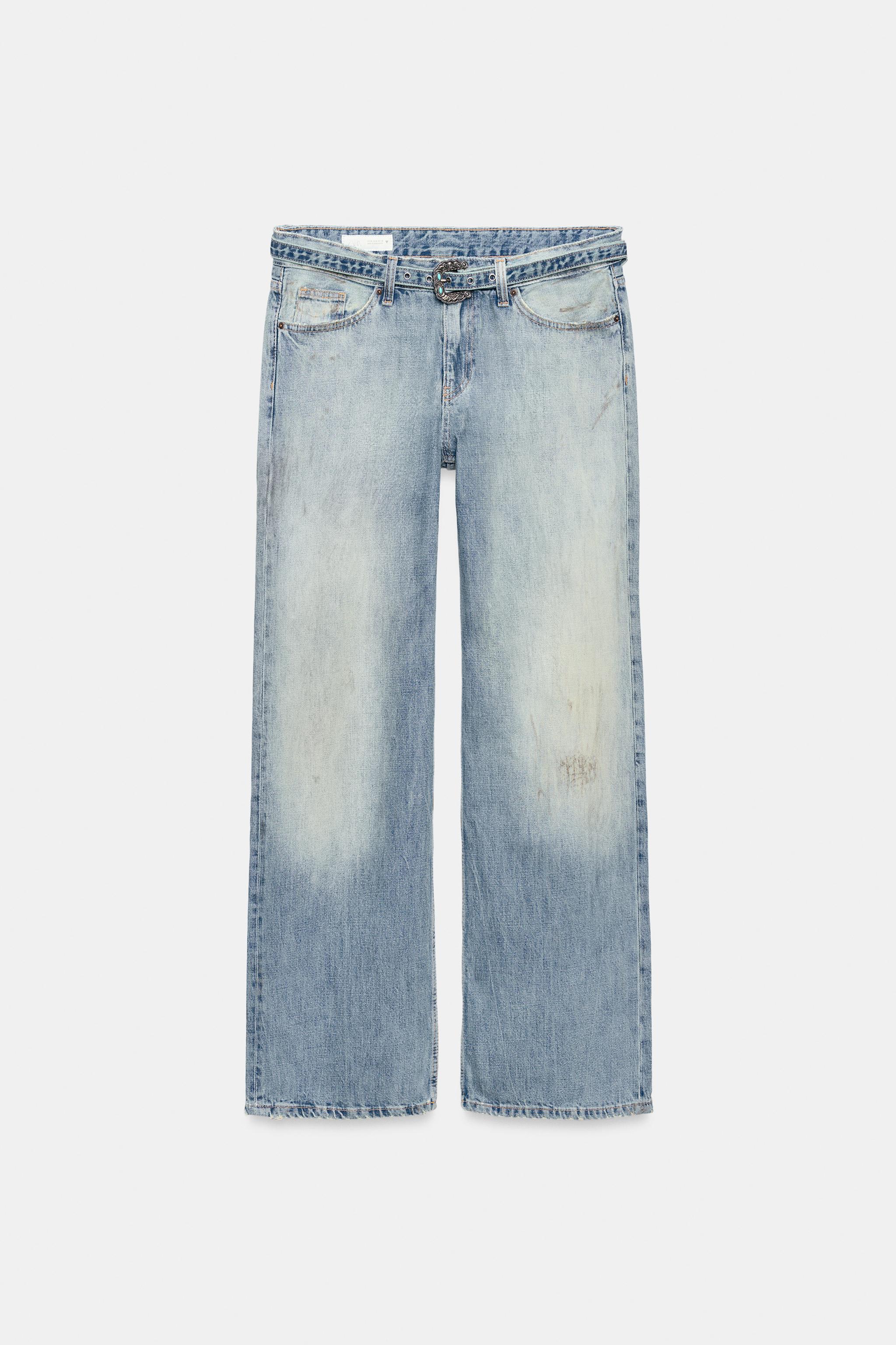 JEANS SLOUCHY FIT TAILLE BASSE AVEC CEINTURE TRF