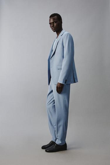 VESTE DE COSTUME CONFORT STRUCTURÉE - Bleu ciel de Zara - Image 3