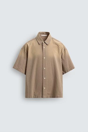 CAMISA RELAXED FIT CUADROS - Rosa de Zara