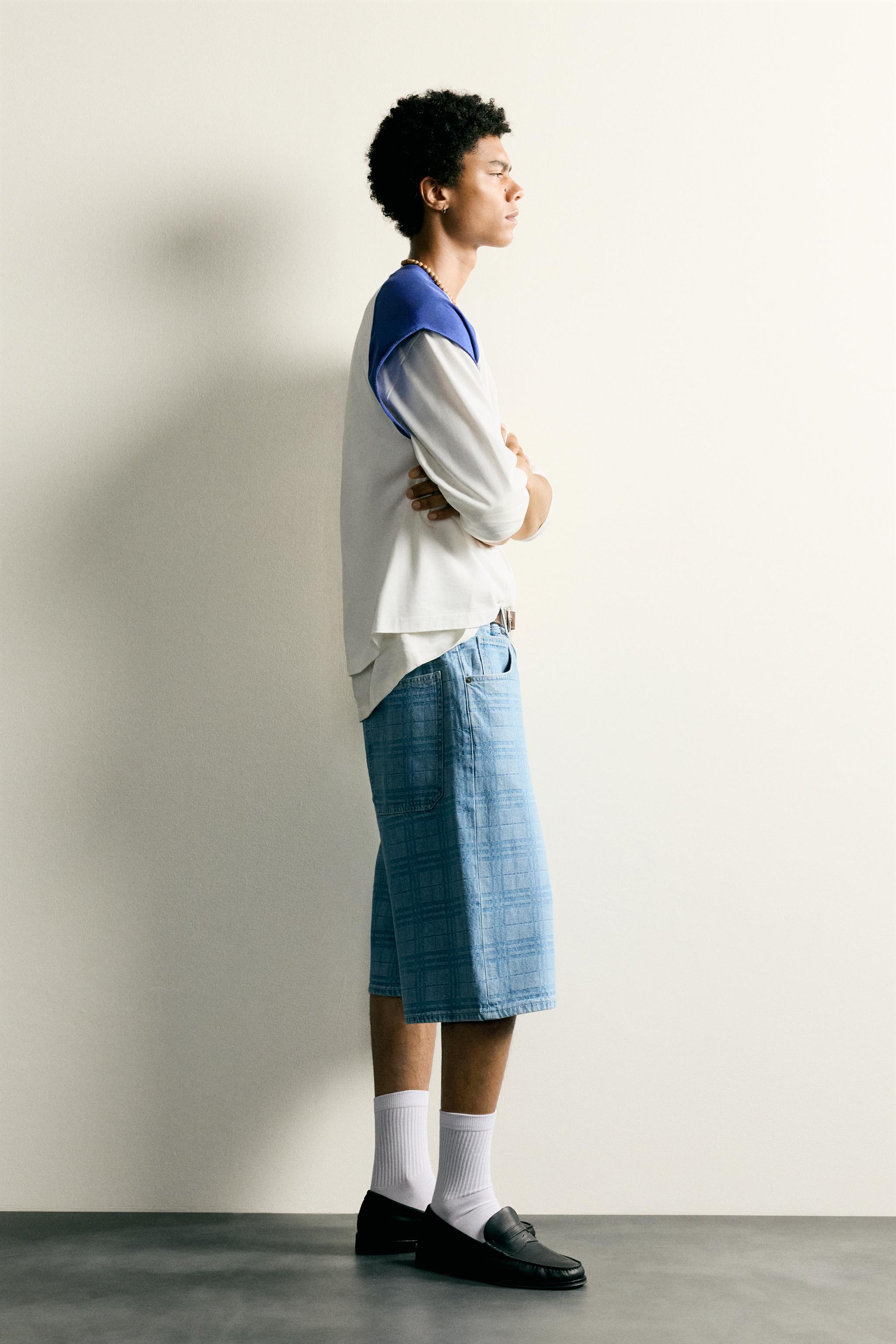 ZARA デニム ウォッシュ加工プリントデニムジョーツ - ライトブルー | ZARA Japan