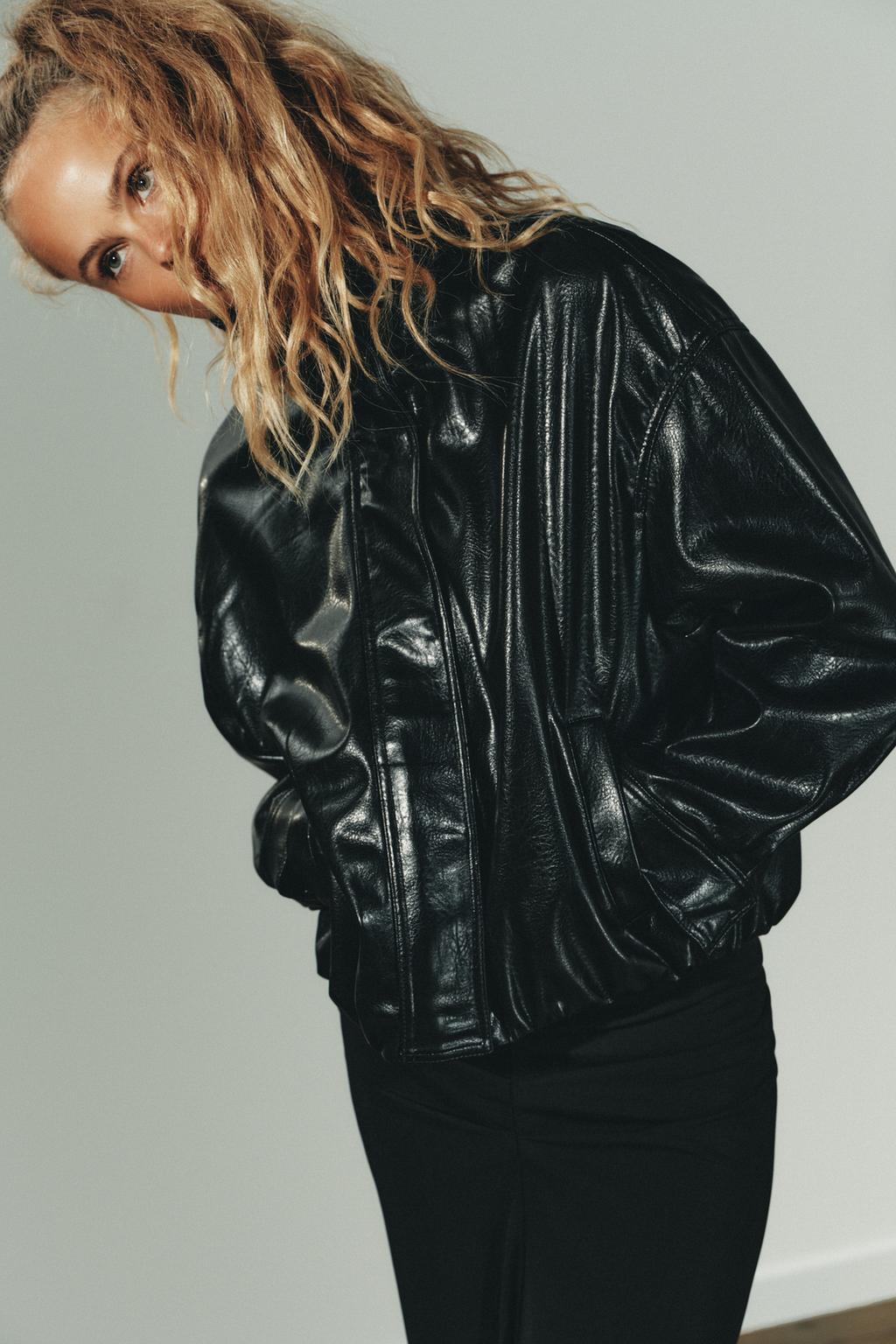 FAUX LEATHER VOLUME JACKET