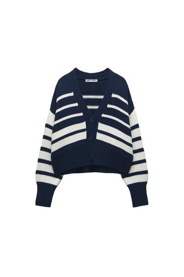 STRIPED KNIT CARDIGAN