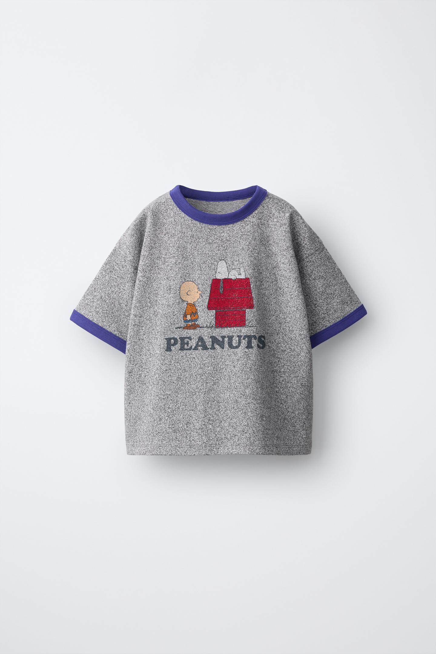 Детская футболка Zara Snoopy Peanuts™ Print, цвет: Серый меланжевый — фото 1