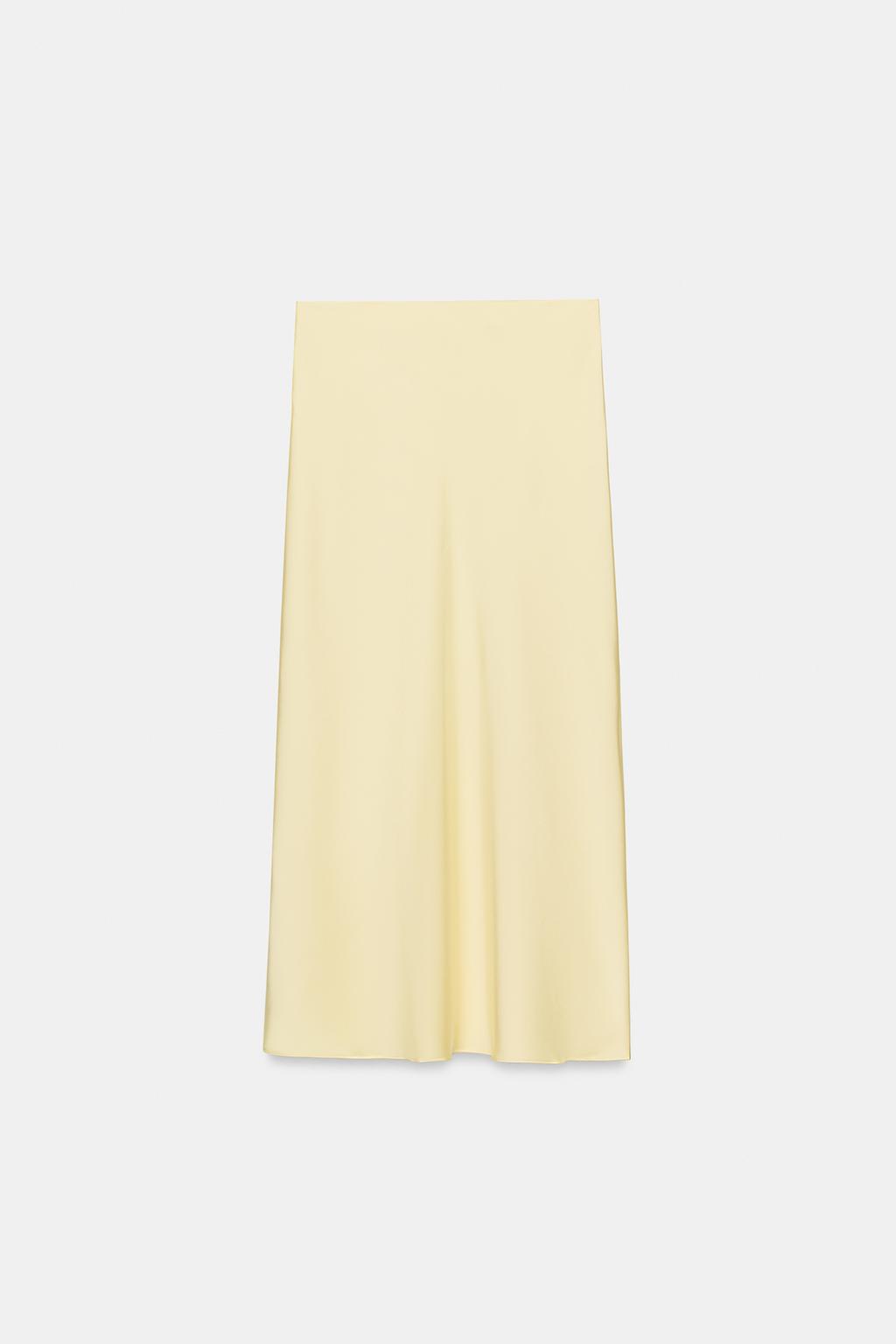 SATIN EFFECT MIDI SKIRT - image 2