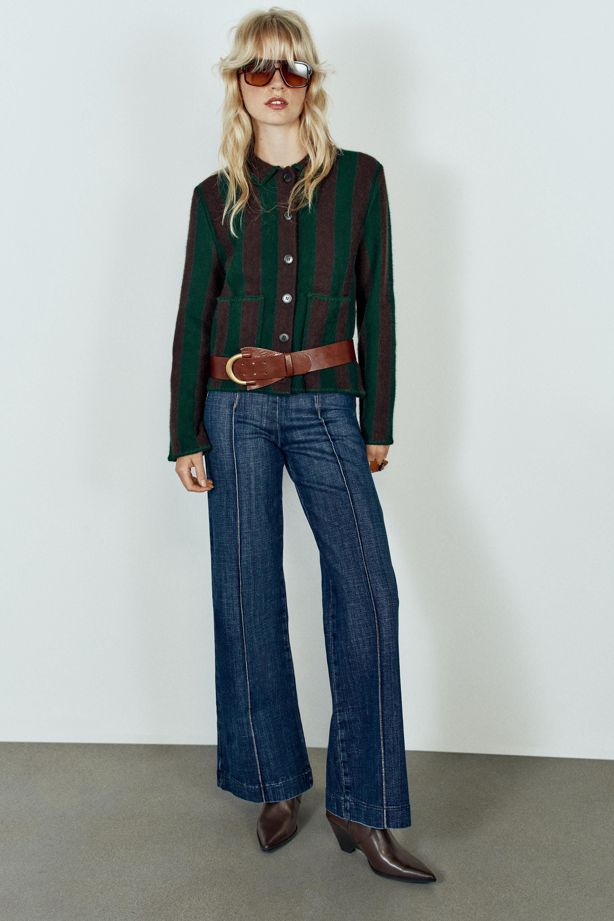 ボーダーニットジャケット - 単一 | ZARA Japan / 日本