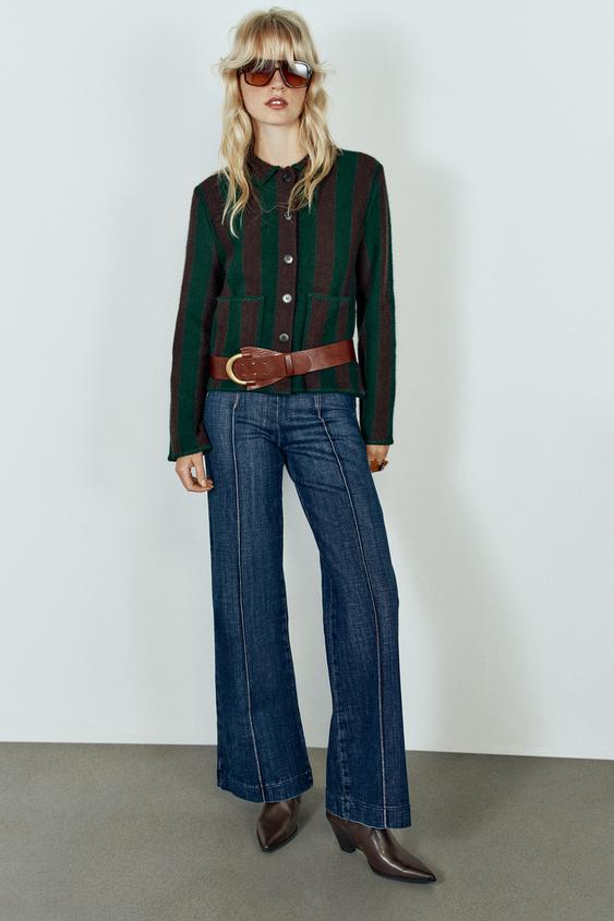 Zara 條紋針織開襟衫 - 一種顏色 - 圖片 0