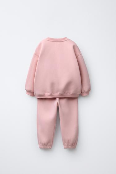 ENSEMBLE SWEAT ET JOGGER BRODÉ - Rose de Zara - Image 1