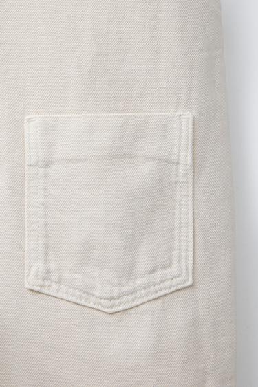 CANVAS SHORT TWILL DUNGAREES - Ecru / Marl by Zara - Image 3