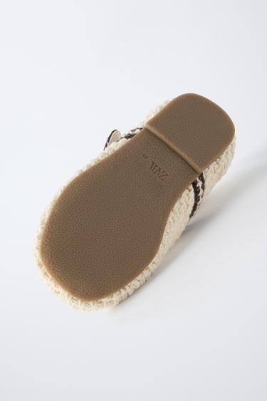 CROCHET BALLET FLATS - Ecru White by Zara - Image 6