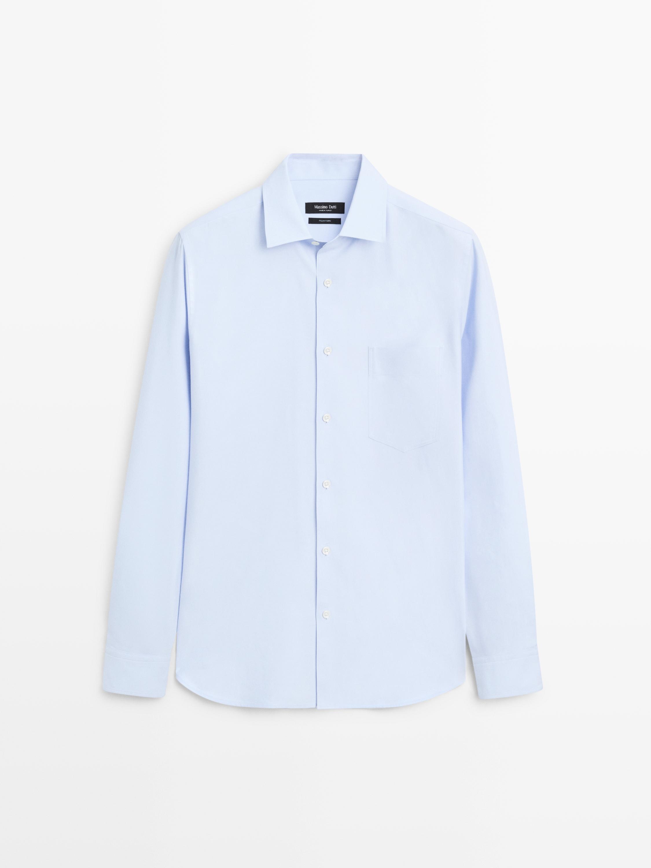 Cotton blend comfort twill shirt