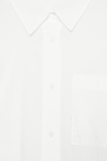 SEMI-SHEER COTTON SHIRT - Oyster-white by Zara - Image 7