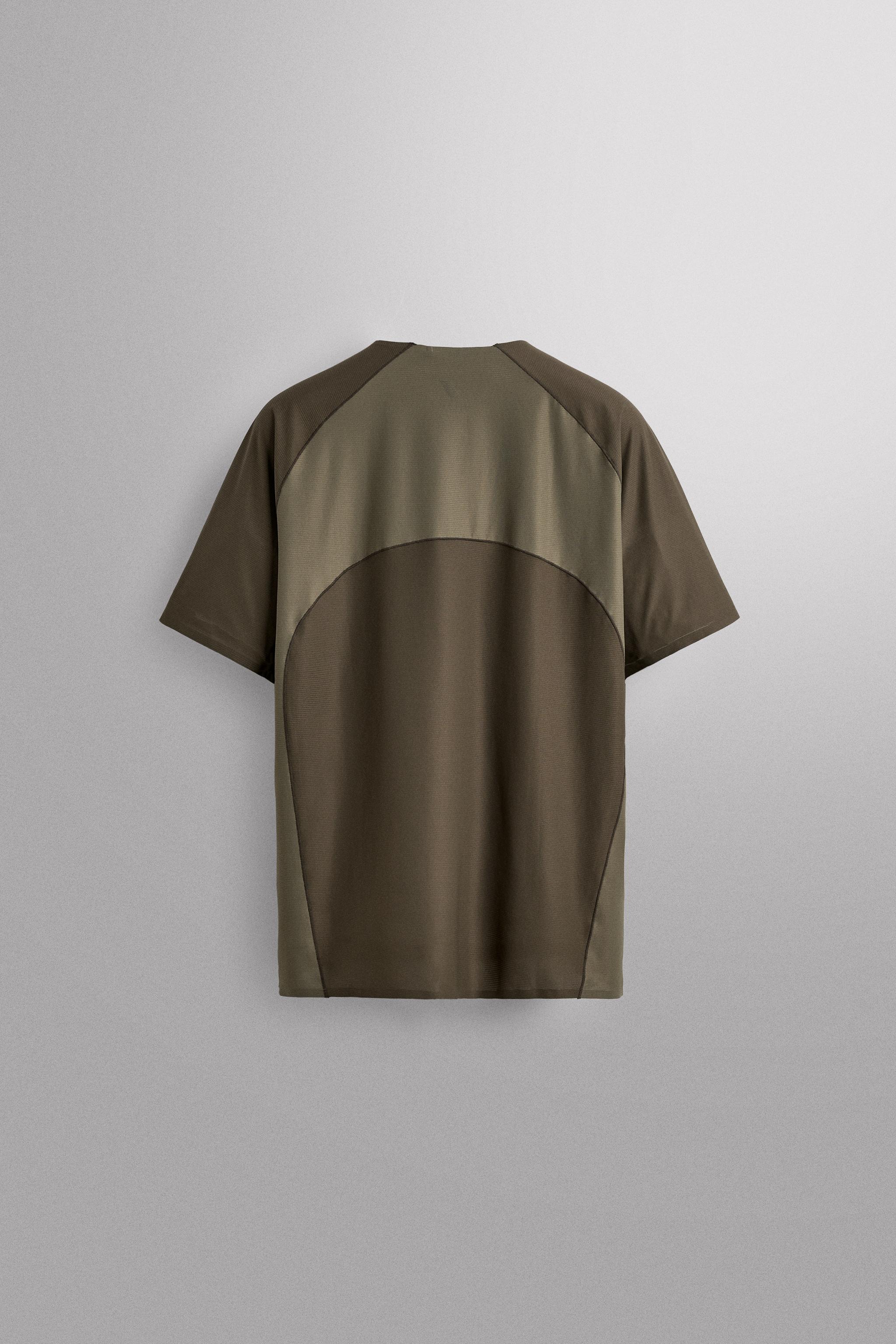 Мужские футболки Zara COLORBLOCK TEXTURED TECHNICAL T-SHIRT — фото 10