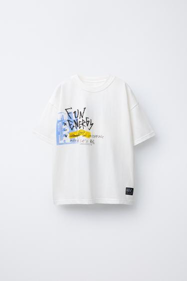 Zara GRAFFITI PRINT T-SHIRT - White