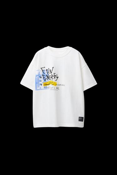 Zara GRAFFITI PRINT T-SHIRT - White - Image 0