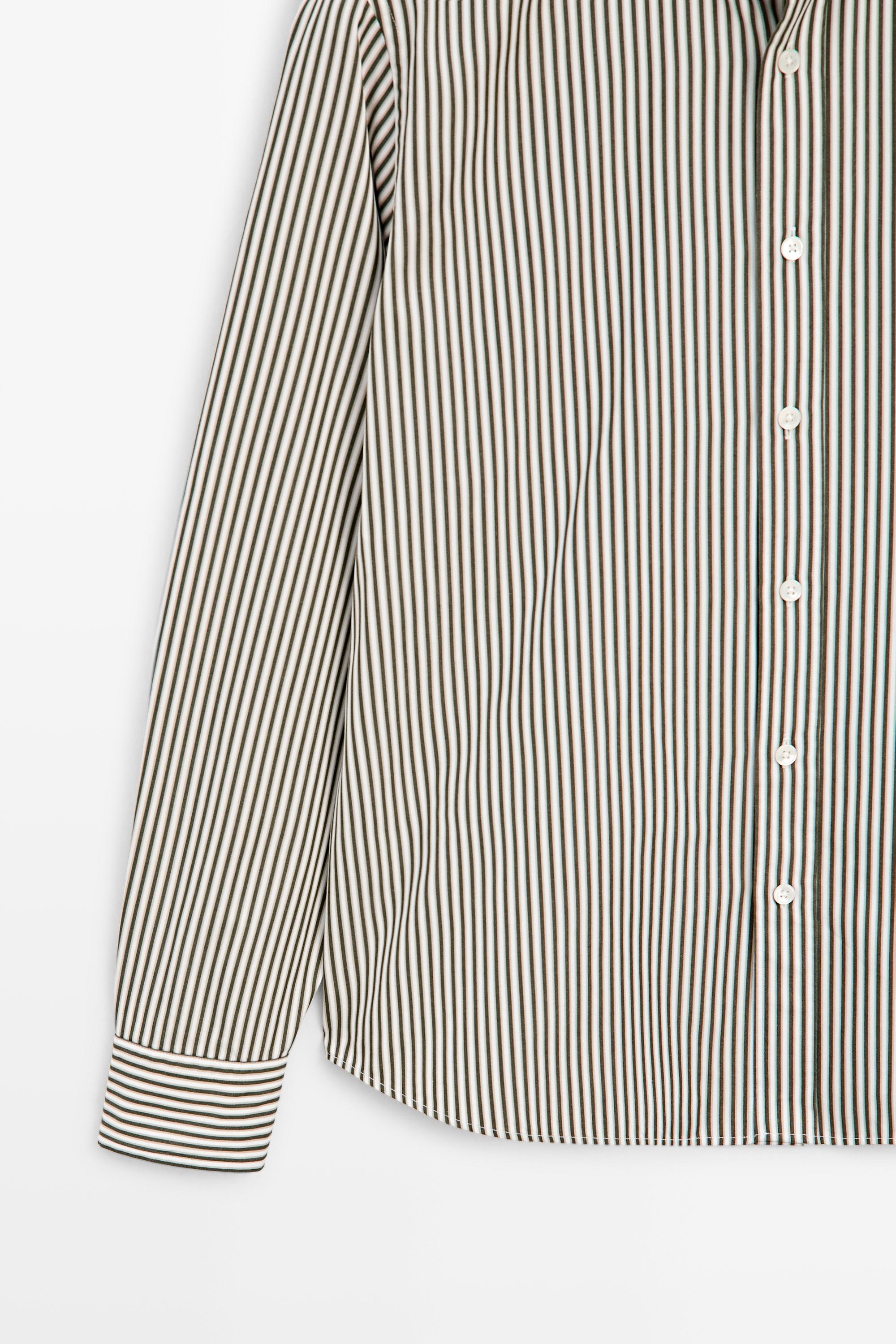 Regular fit striped poplin shirt