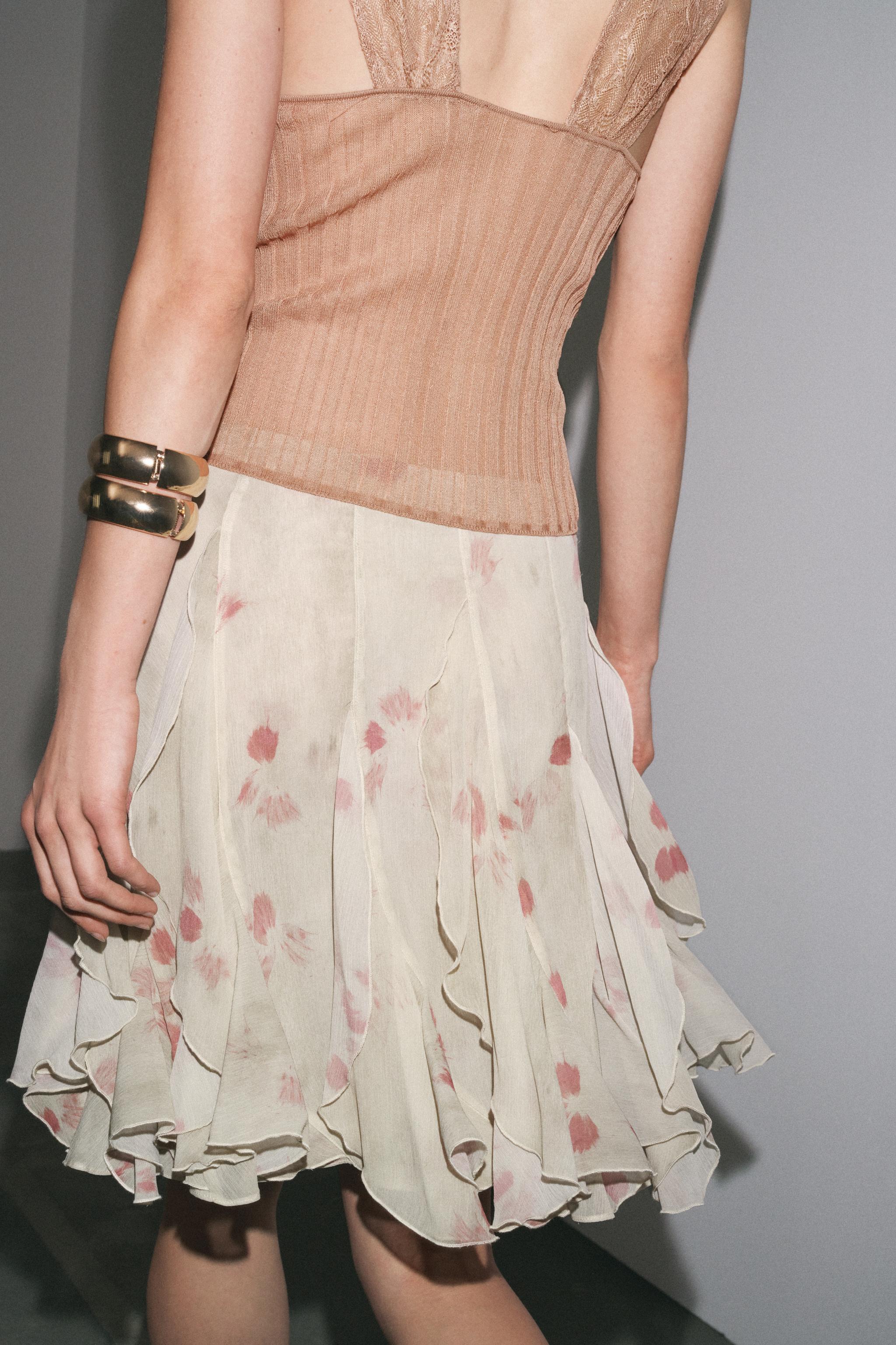 ZARA プリント柄フリルスカート 9053/814 PRINTED RUFFLE SKIRT - Printed | ZARA United States