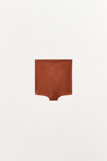 SHORT SANS COUTURE EN SOIE 100 % - Rouge de Zara - Image 5