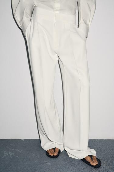 PANTALON DROIT ZW COLLECTION - Écru de Zara - Image 3