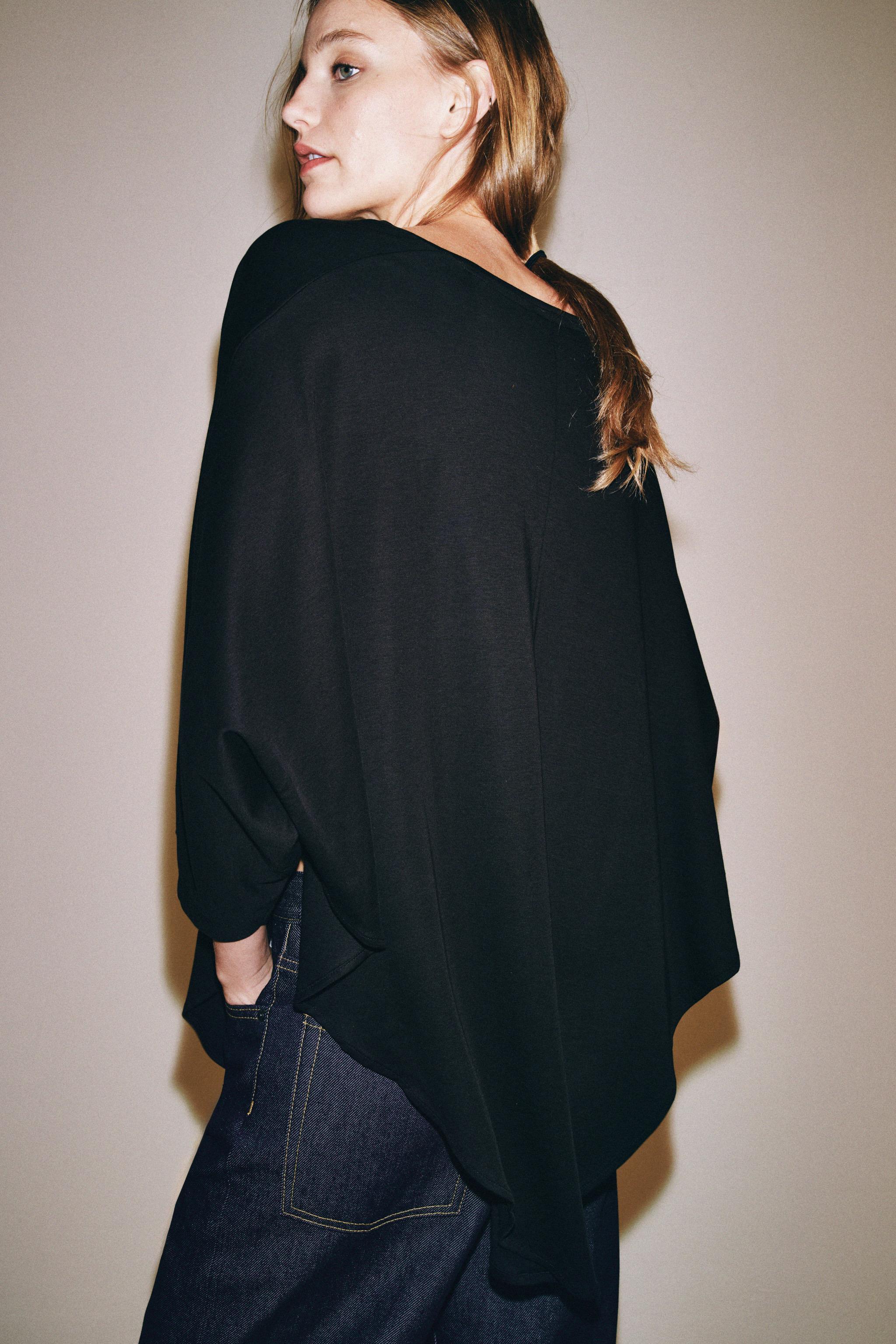 Женские футболки Zara SUPIMA® CAPE T-SHIRT — фото 3
