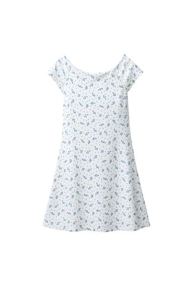 VESTIDO PUNTO ROMA ESTAMPADO - Azul / Blanco de Zara