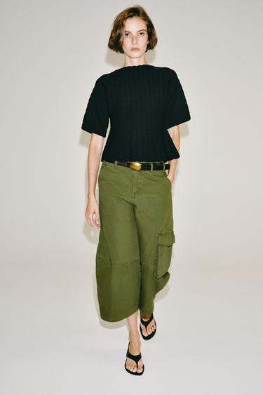 TOP PUNTO RIB - Negro de Zara