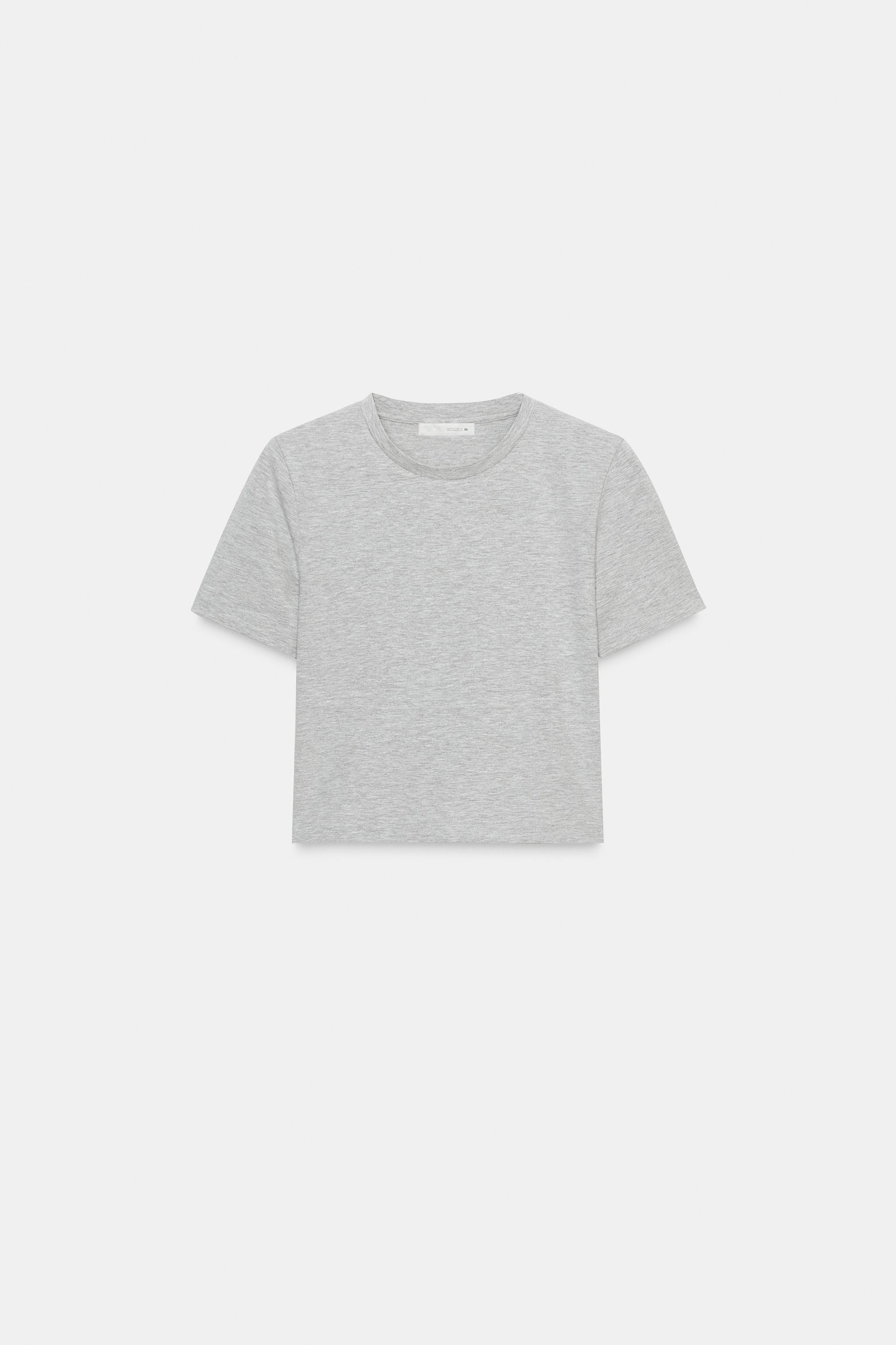 SHORT SLEEVE CROPPED TOP - Black | ZARA United States
