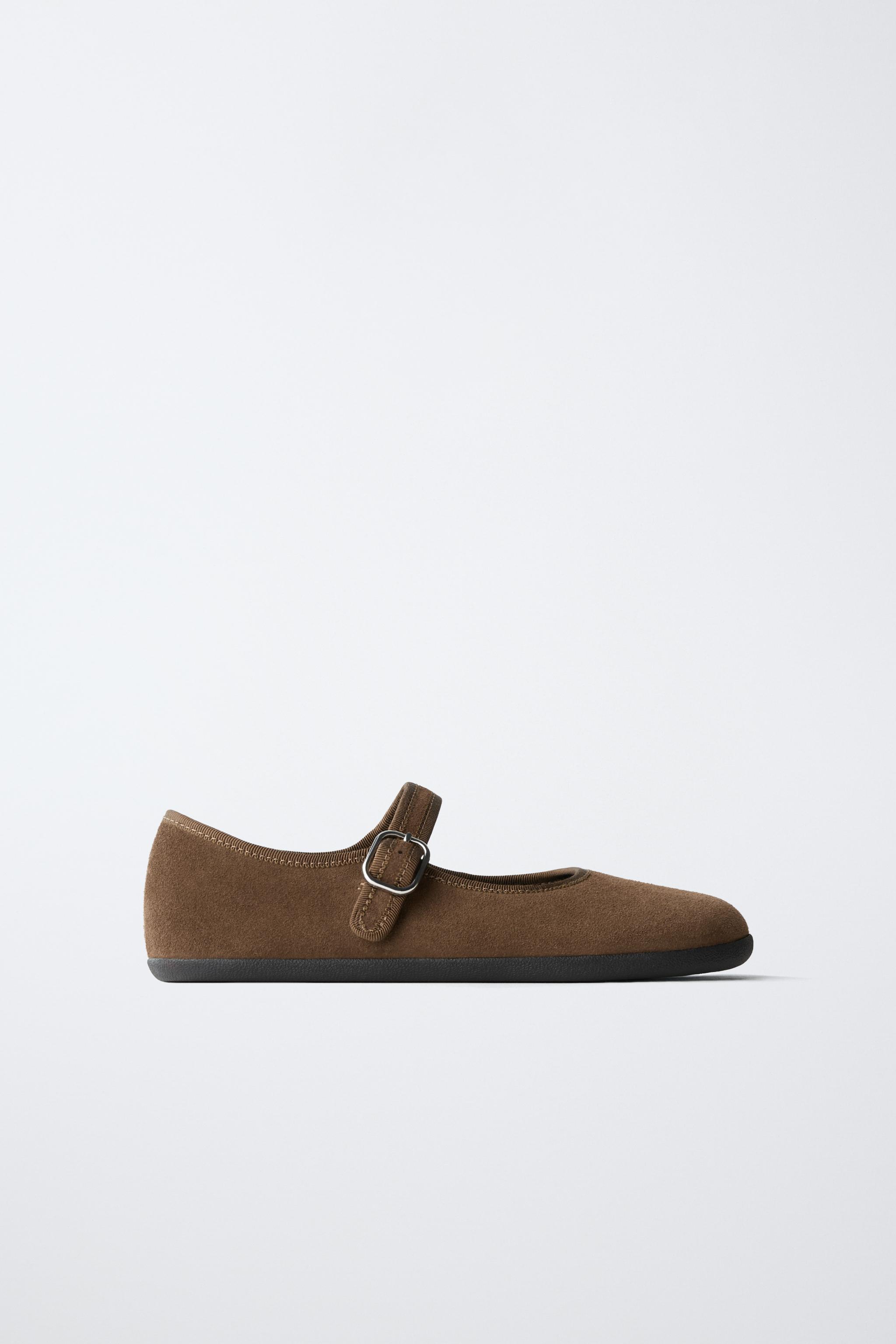 ベアフット レザーバレエシューズ - ブラウン | ZARA Japan / 日本