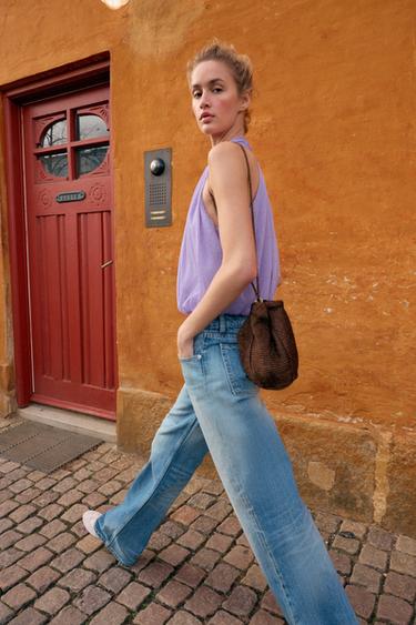 POLKA DOT HALTER BUBBLE TOP - Lilac by Zara