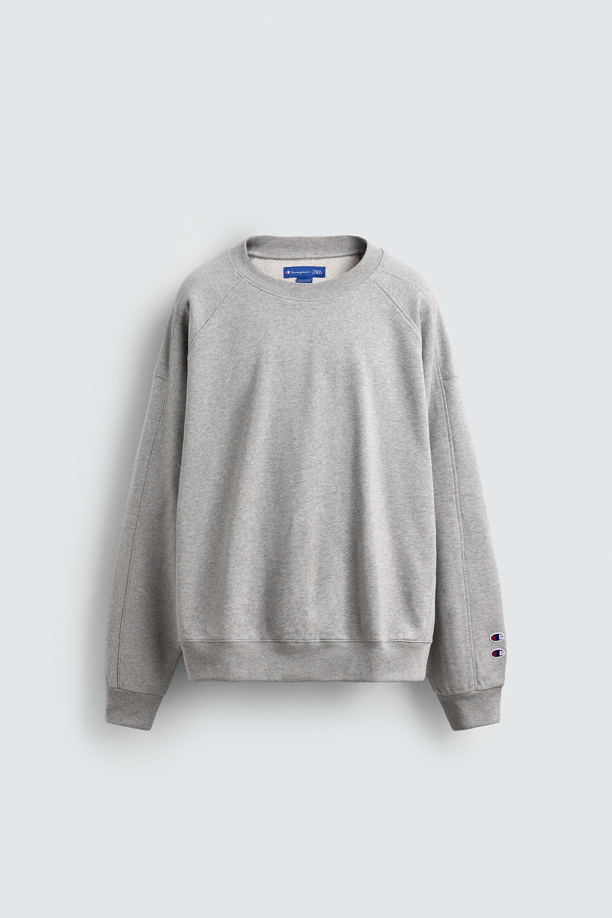 人1 CHAMPION ® X ZARA PATCH CREWNECK SWEATSHIRT - Gray marl