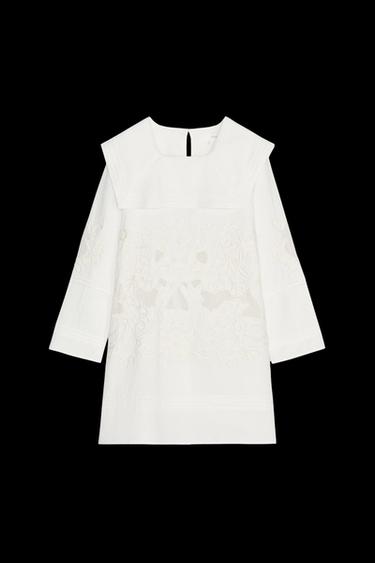 ZW COLLECTION EMBROIDERED SHORT DRESS - White by Zara