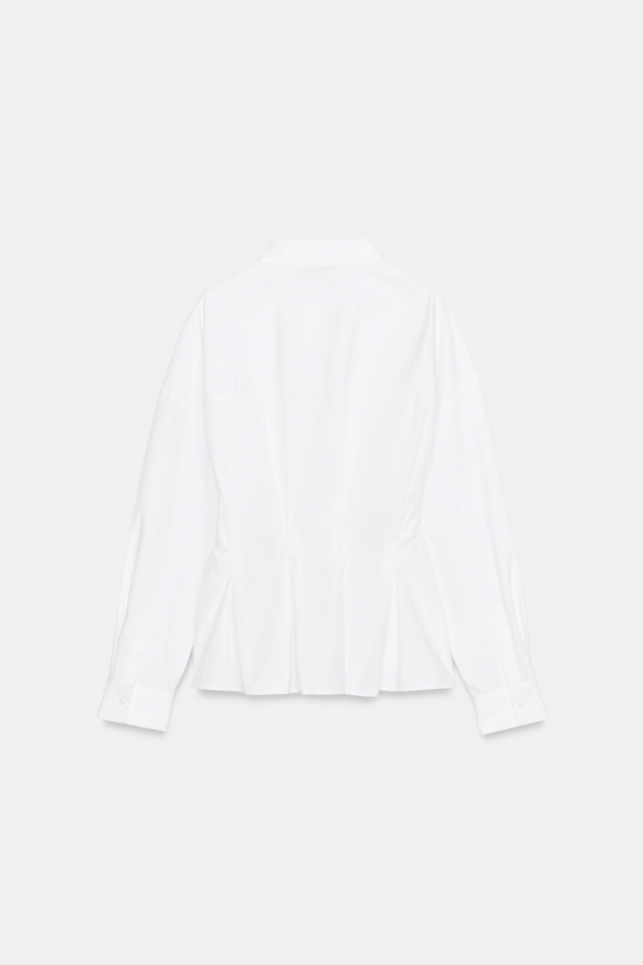 CHEMISE EN POPELINE À PINCES AU DOS
