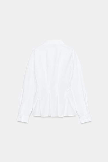 CHEMISE EN POPELINE À PINCES AU DOS - Blanc de Zara - Image 6