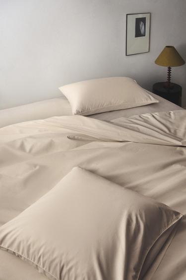 PERCALE DUVET COVER (300 THREAD COUNT) - Beige by Zara