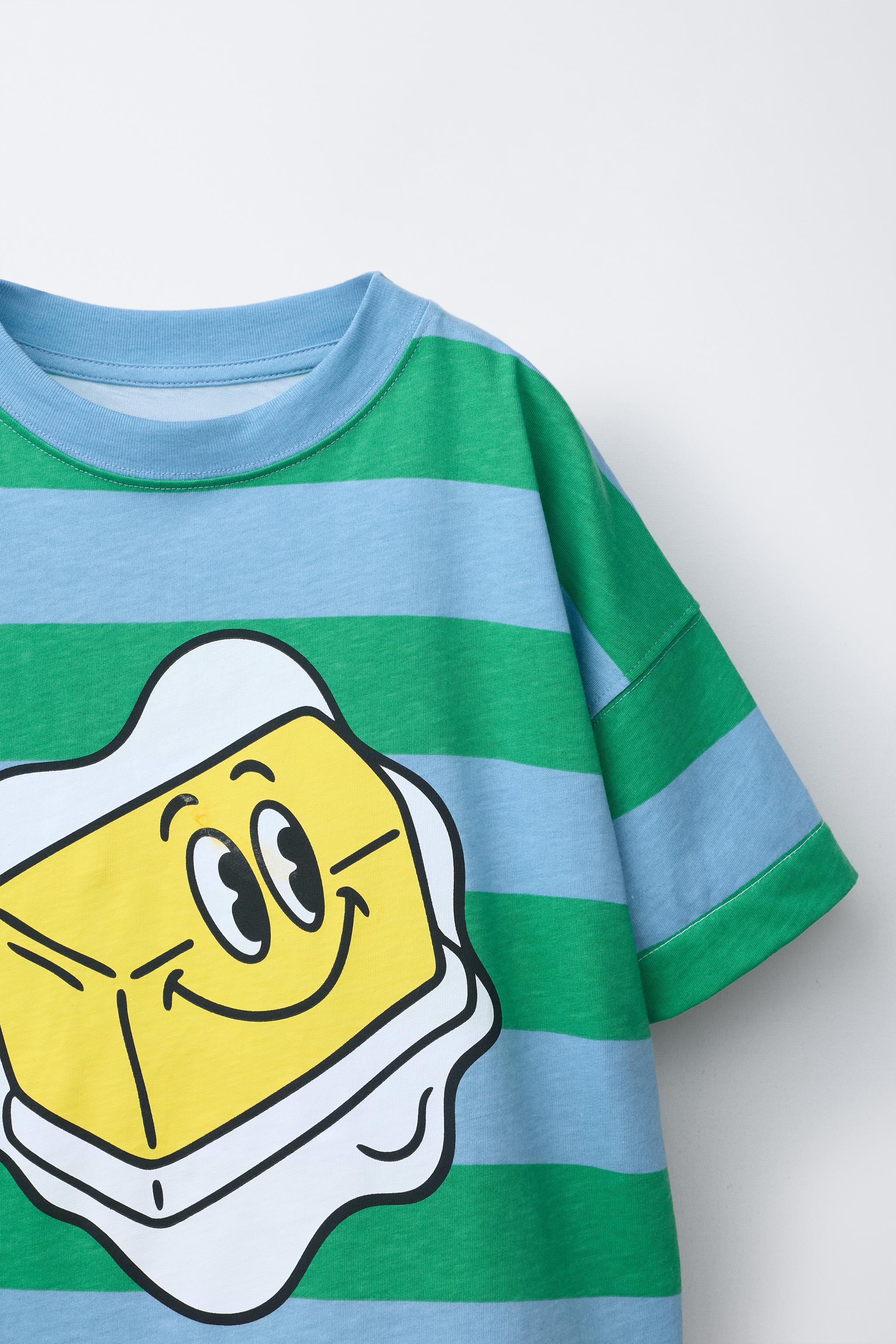 BUTTER PRINT STRIPED T-SHIRT