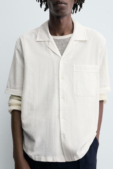 RELAXED FIT TEXTURED SHIRT - White by Zara - Image 5