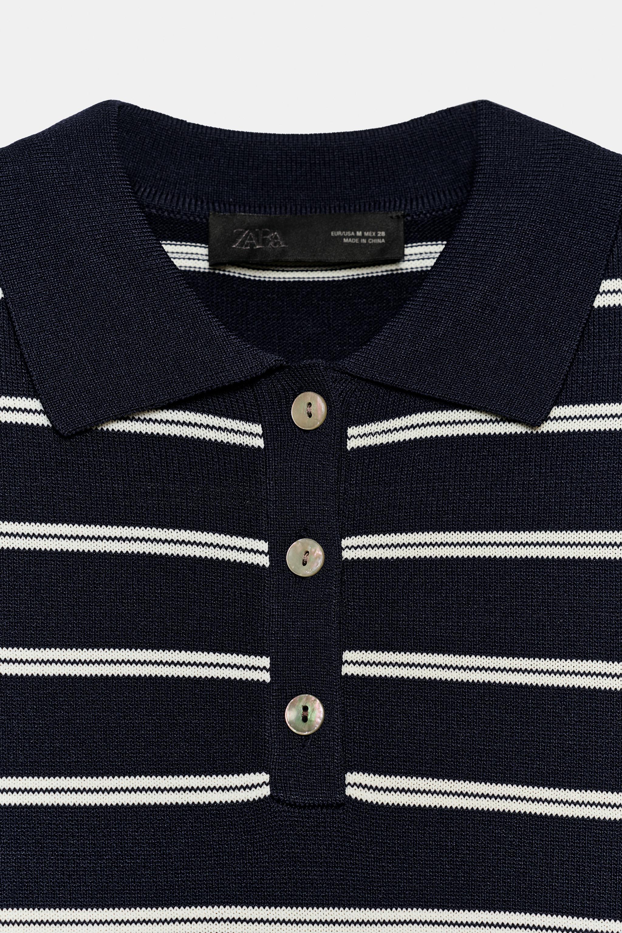 SHORT SLEEVE STRIPED KNIT POLO