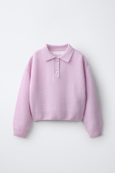 PULL POLO 100% CACHEMIRE - Rose de Zara - Image 0