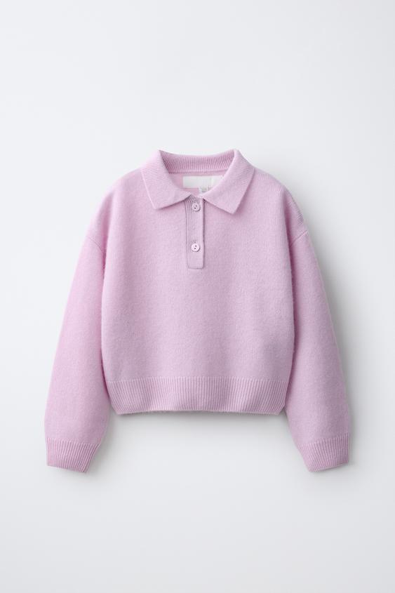 100% CASHMERE POLO JUMPER - Pink de Zara - Imagen 0