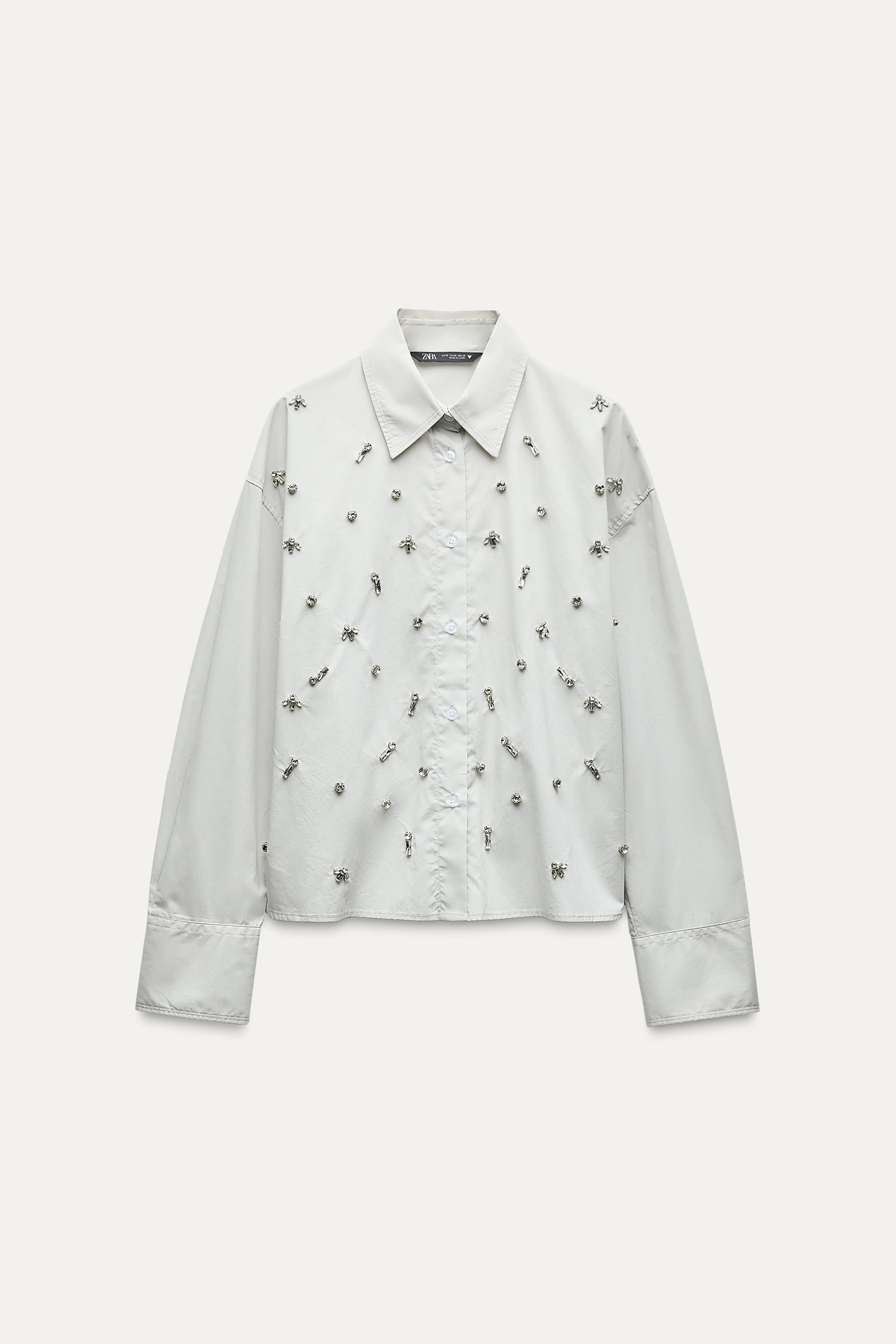 JEWEL POPLIN SHIRT - Light gray | ZARA United States