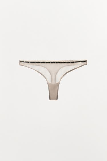 CONTRAST BOW BRIEFS - Ecru by Zara