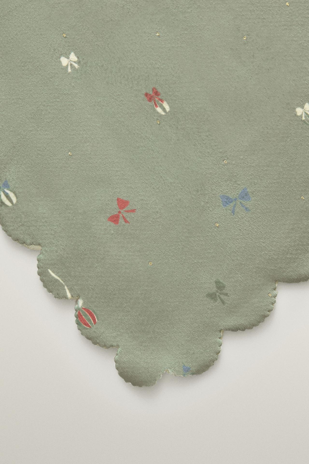 KIDS’ CHRISTMAS BOW SHERPA BLANKET — Green