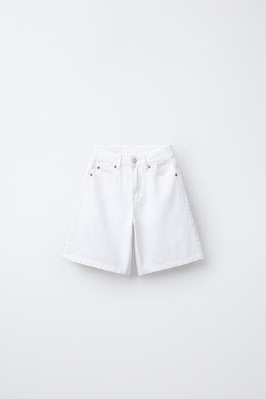 LONG DENIM BERMUDA SHORTS - White by Zara