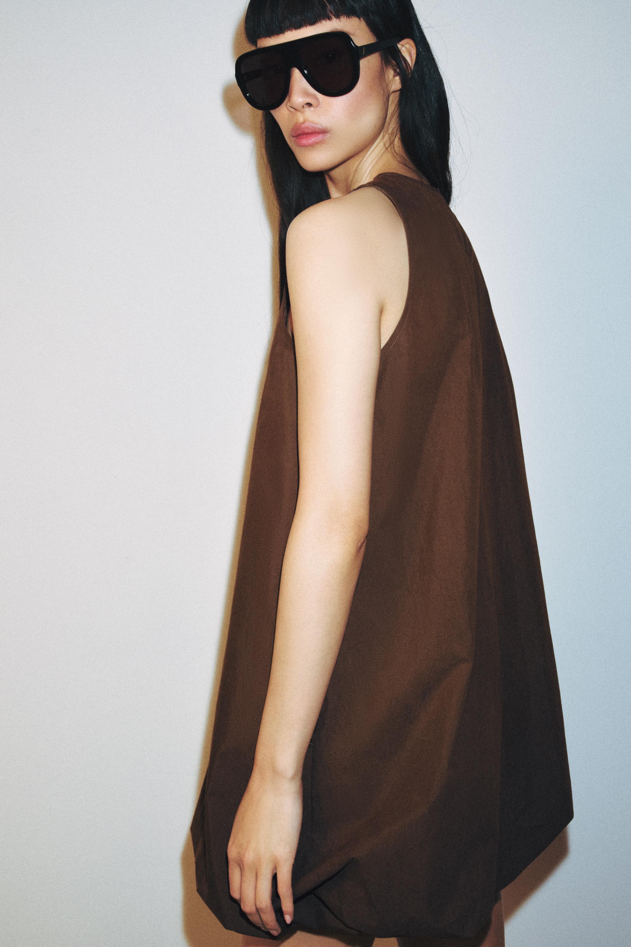 BALLOON MINI DRESS - Brown | ZARA United States