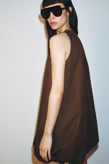 MINI BUBBLE DRESS - Brown by Zara - Image 4