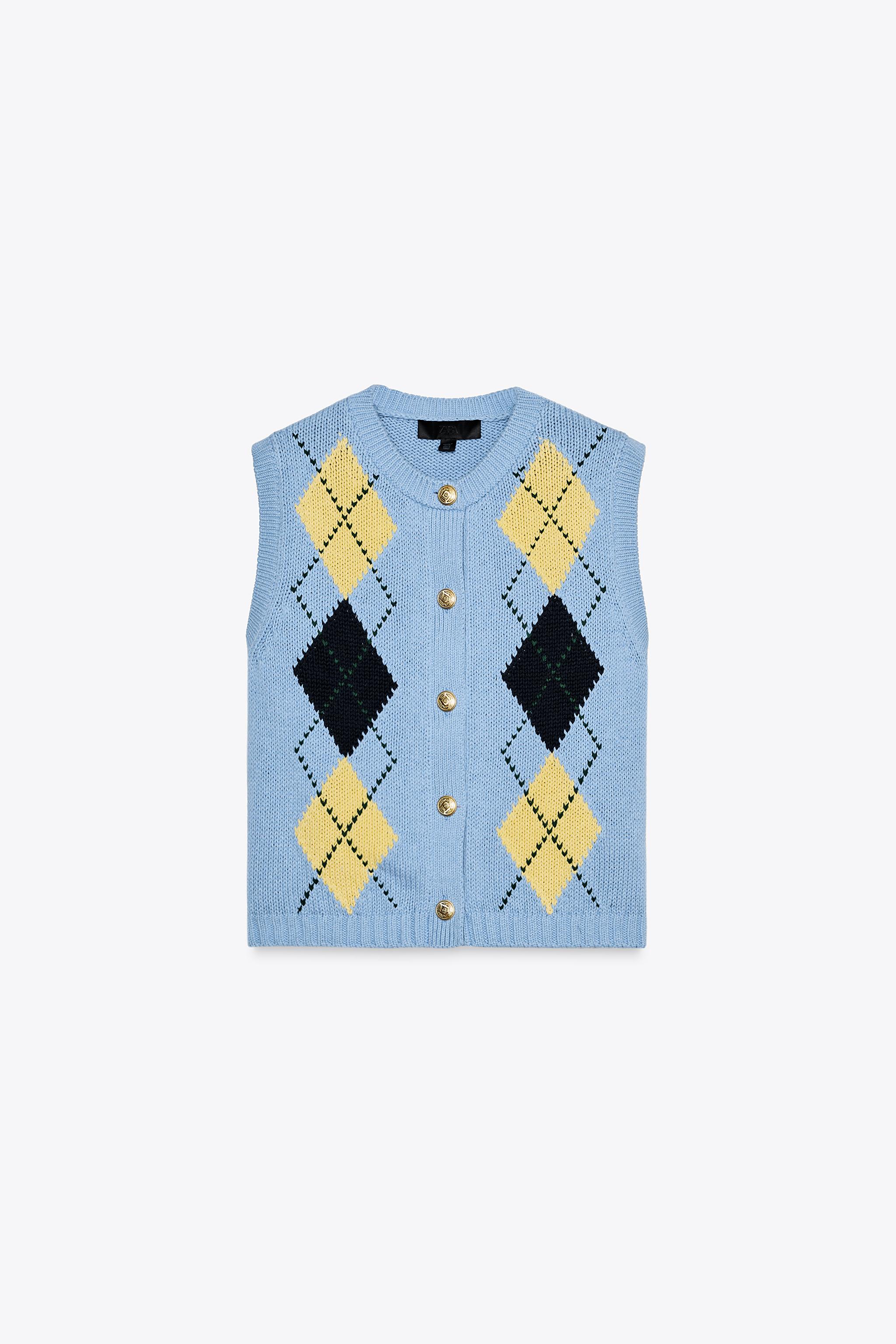 ZARA ザラ　ダイヤモンド柄ニットセータS ZARA - ZARA ダイヤモンド柄ニットセーターの通販 by R&Y｜ザラ