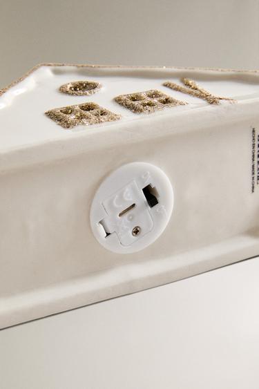 CERAMIC SKI CABIN CHRISTMAS DECORATION - White by Zara - Image 3